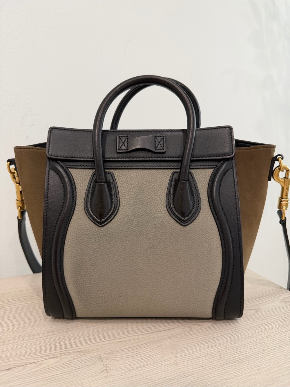 Celine Nano Tricolor trifecta calfskin/suede crossbody tote - Picture 3 of 13